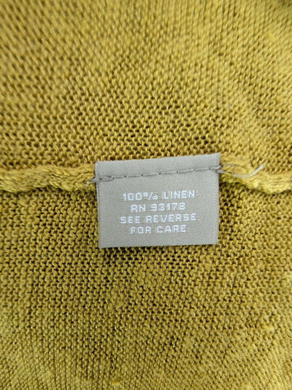 Joan Vass Duster Cardigan Sweater Womens Sz XL Open Chartreuse Green Linen Knit - Picture 5 of 6